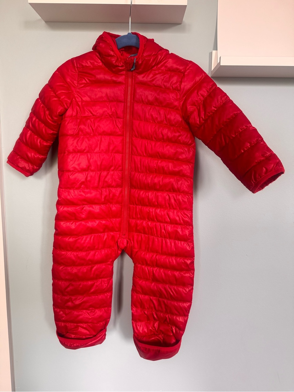 Primary Red Quilted One-Piece Footie